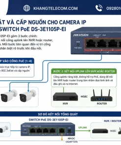 lắp đặt và cấp nguồn cho camera IP qua switch PoE DS-3E1105P-EI