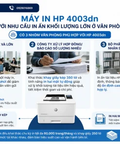 Máy in HP 4003dn phù hợp với nhu cầu in ấn khối lượng lớn ở văn phòng nào