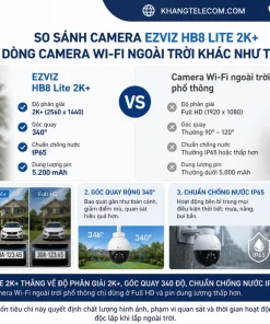 So sánh camera Ezviz HB8 Lite 2K+ với các dòng camera Wi-Fi ngoài trời khác